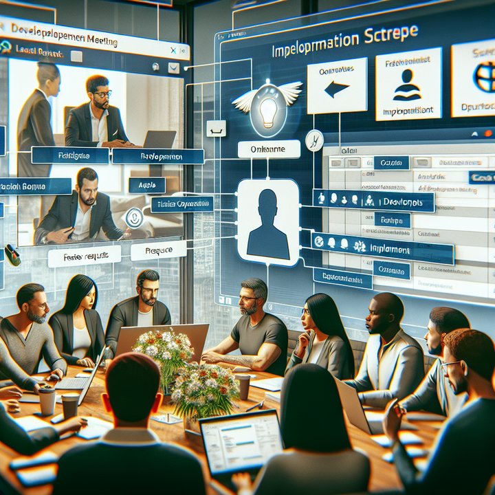 앱 개발 진행 중인 실시간 커뮤니케이션 장면