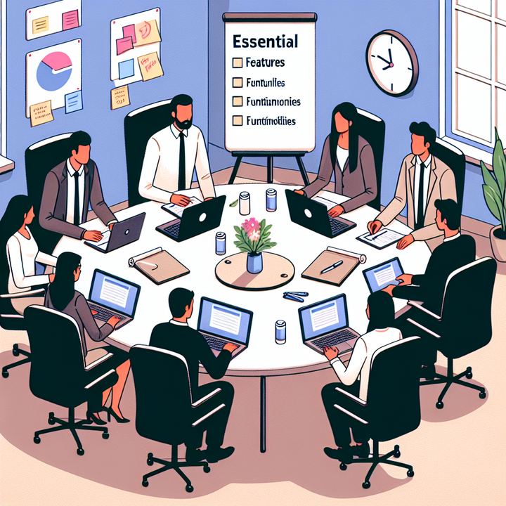 필수 홈페이지 기능을 선정하는 회의