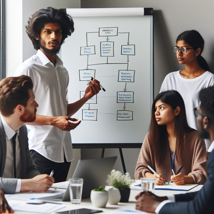 앱 기획 구조와 화면 흐름을 설명 중인 장면