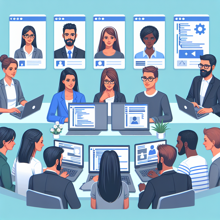 앱 개발 진행 중인 실시간 커뮤니케이션 장면